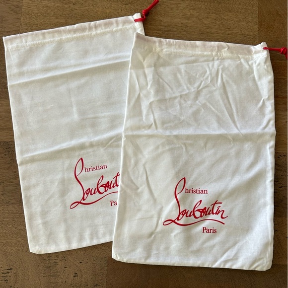Christian Louboutin White Dust Bags with Red Logo - Picture 1 of 4